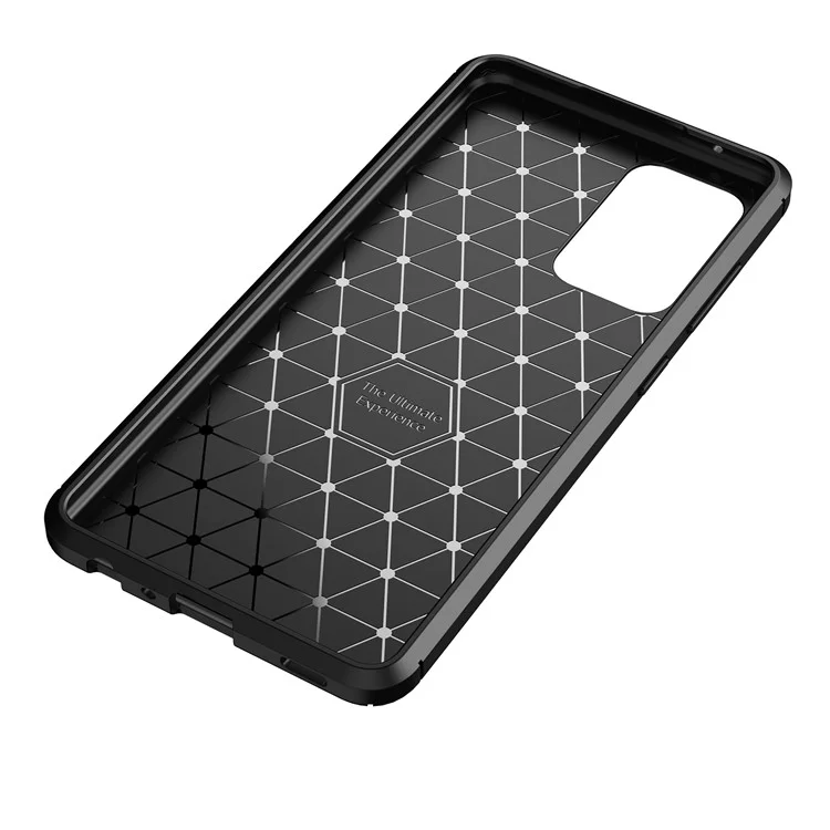 Pour Samsung Galaxy A52 4G/5G / A52s 5G Résistant aux chocs Texture de fibre de carbone Surface TPU Étui de téléphone portable - Noir