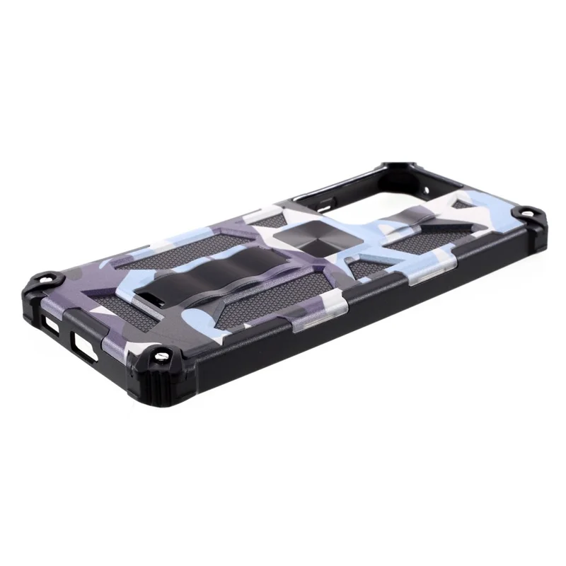 Detachable 2 in 1 Magnet Sheet Camouflage Design Protective Shell for Samsung Galaxy S21 Ultra 5G - Navy Blue