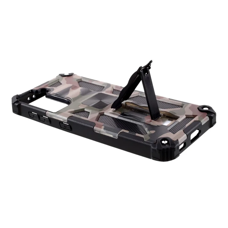 Camouflage Design Hybrid Phone Protective Shell Shock Absorption for Samsung Galaxy S21 4G/5G - Army Green