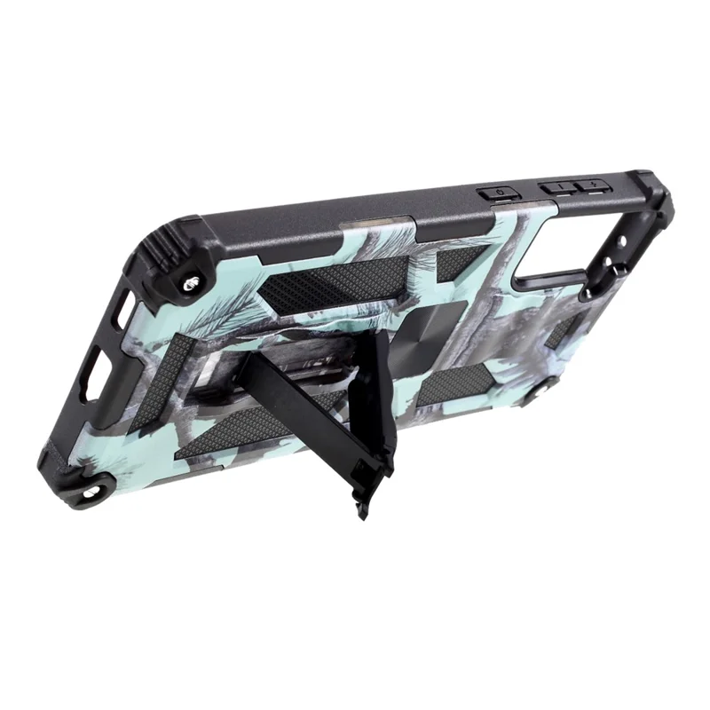 Camouflage Design TPU + PC Phone Shock Absorption Protective Shell for Samsung Galaxy S21 Plus 5G - Sky Blue