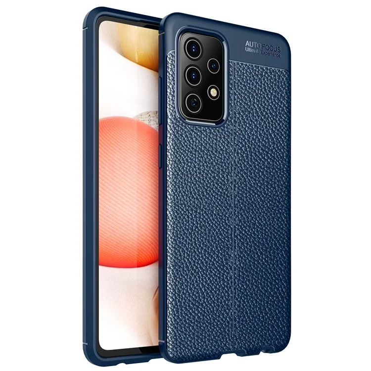 Litchi Texture Soft TPU Protector Cappo Celular da Samsung Galaxy A52 4G/5G / A52s 5G - Azul