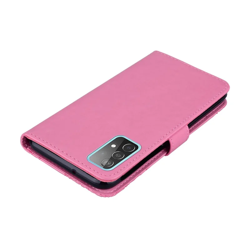 Owl Imprint Rhinestone Decor Wallet Leather Cover for Samsung Galaxy A52 4G/5G / A52s 5G Stand Shell - Pink