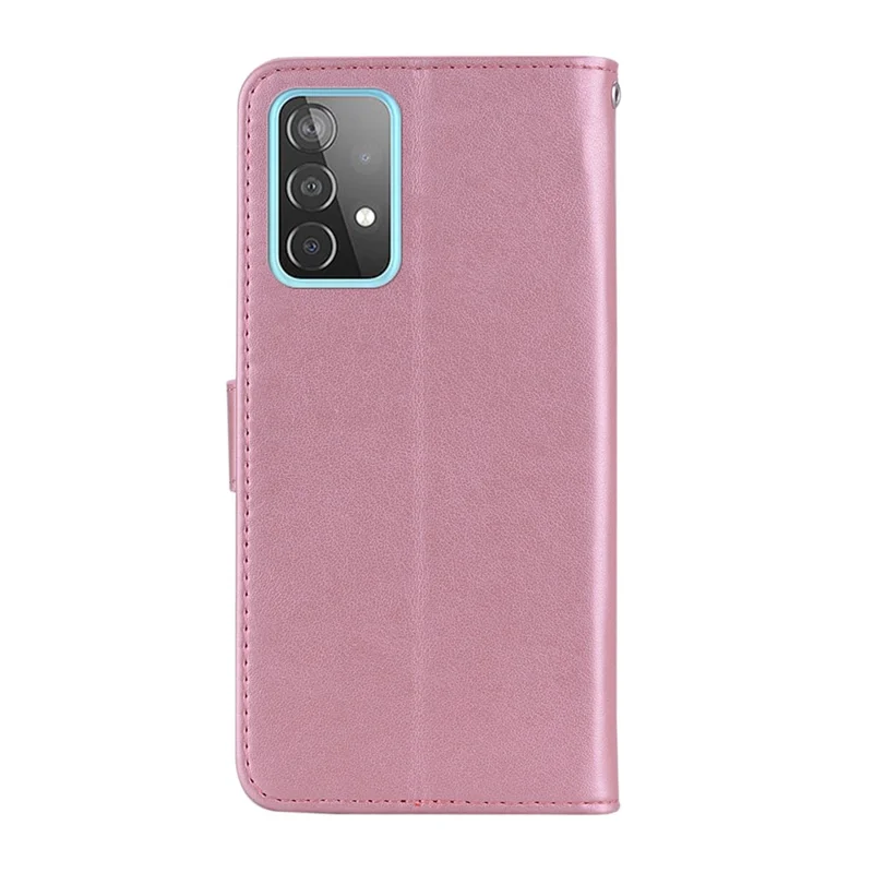 Owl Imprint Rhinestone Decor Wallet Leather Cover for Samsung Galaxy A52 4G/5G / A52s 5G Stand Shell - Rose Gold