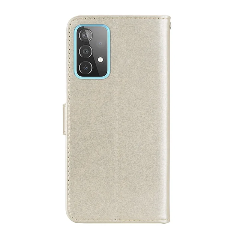 Owl Imprint Rhinestone Decor Wallet Leather Cover for Samsung Galaxy A52 4G/5G / A52s 5G Stand Shell - Gold