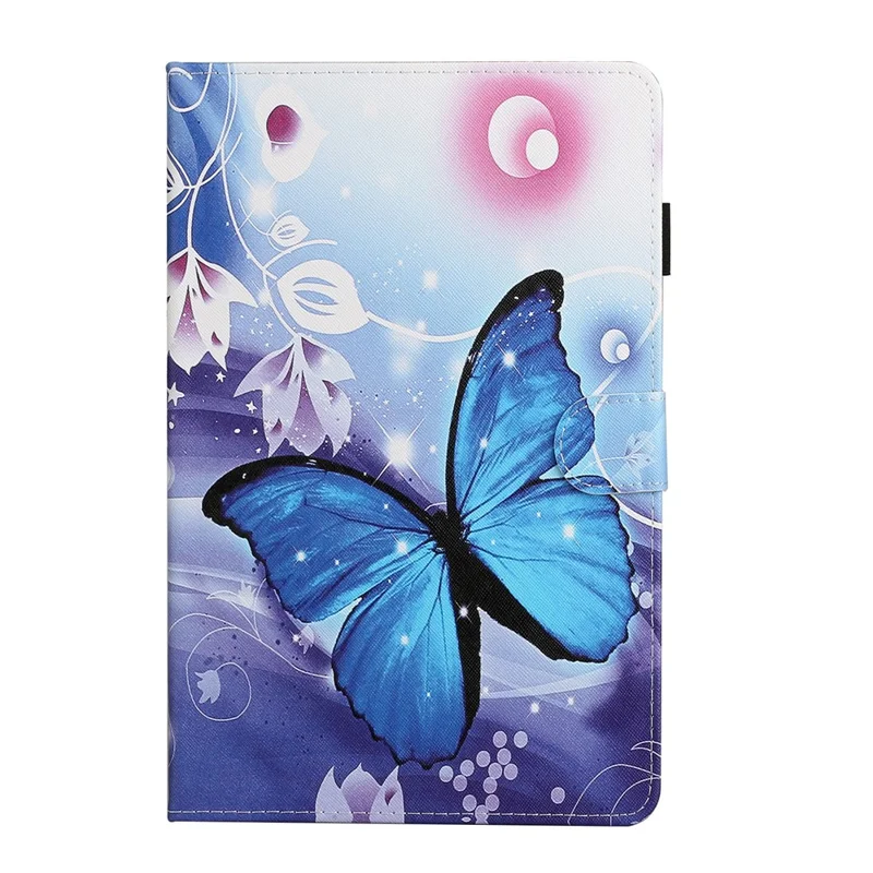 Funda de tableta de cuero PU + TPU con estampado de patrón y soporte con ranura para tarjetas para Samsung Galaxy Tab A7 10.4 (2020) / (2022) T500 - Mariposa