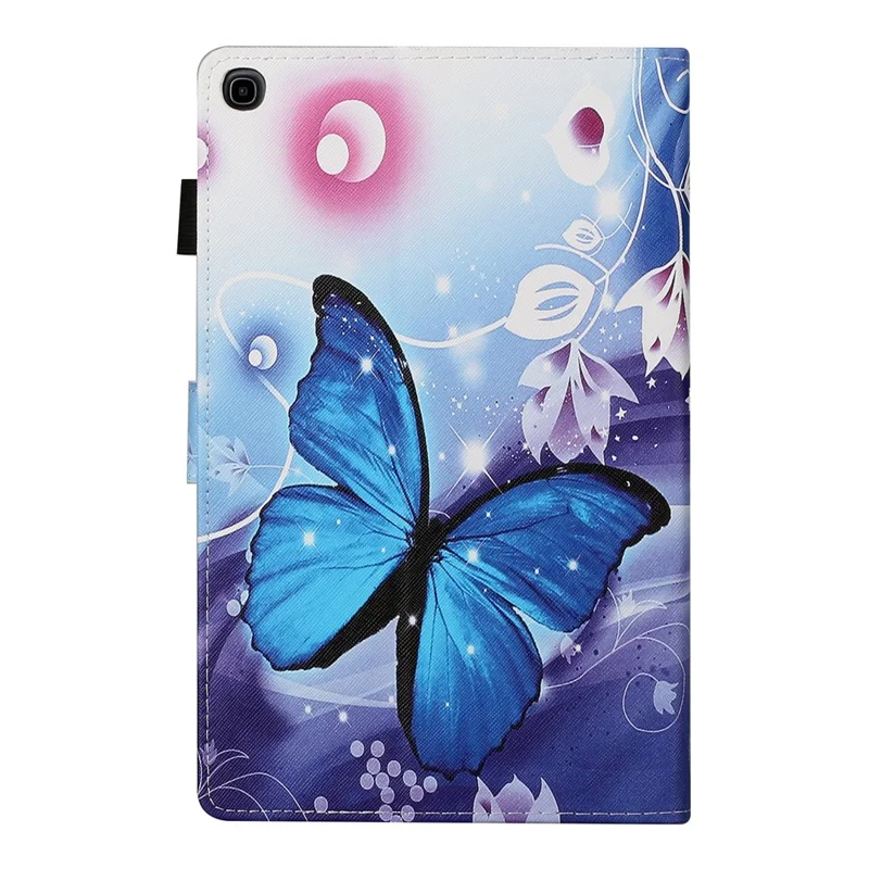 Funda de tableta de cuero PU + TPU con estampado de patrón y soporte con ranura para tarjetas para Samsung Galaxy Tab A7 10.4 (2020) / (2022) T500 - Mariposa
