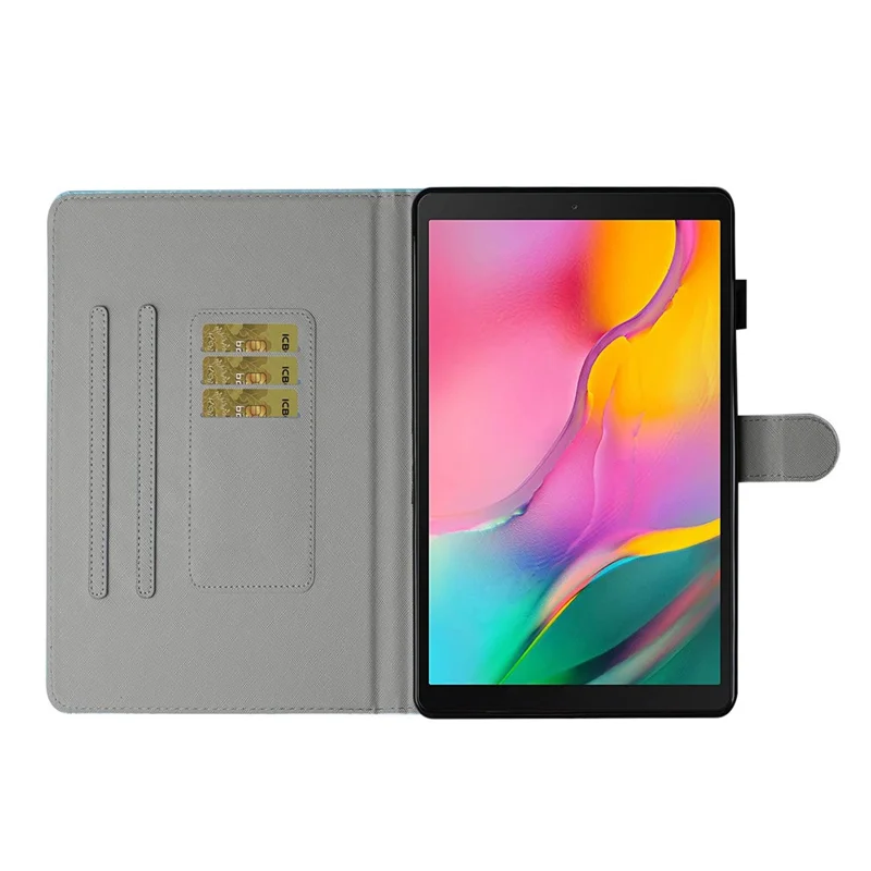 Funda de tableta de cuero PU + TPU con estampado de patrón y soporte con ranura para tarjetas para Samsung Galaxy Tab A7 10.4 (2020) / (2022) T500 - Mariposa