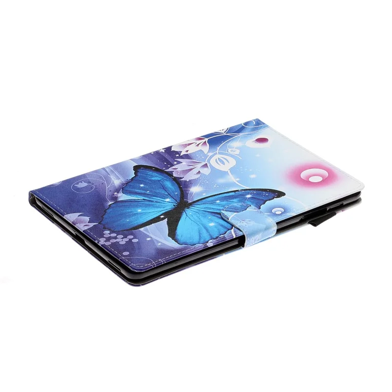 Funda de tableta de cuero PU + TPU con estampado de patrón y soporte con ranura para tarjetas para Samsung Galaxy Tab A7 10.4 (2020) / (2022) T500 - Mariposa