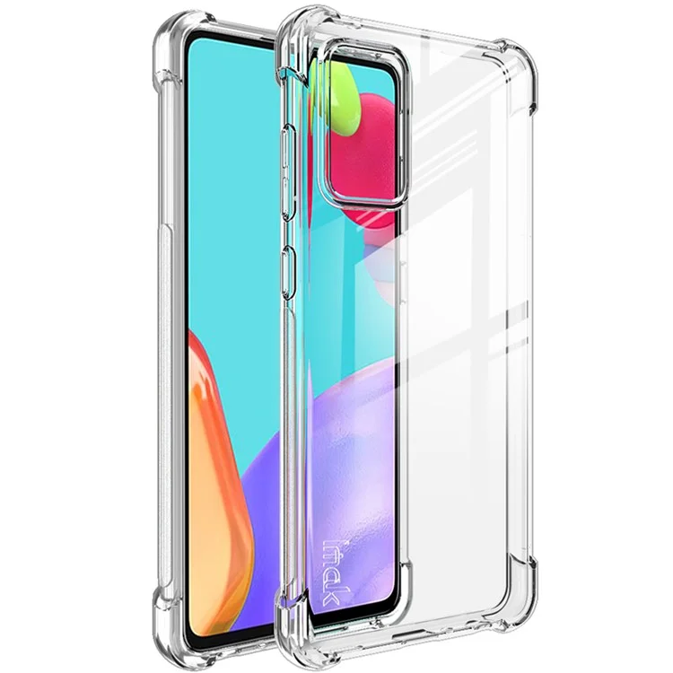 IMAK Four Corner Airbags Shockproof Clear TPU Cover + Screen Film pour Samsung Galaxy A52 4G/5G / A52s 5G - Transparent