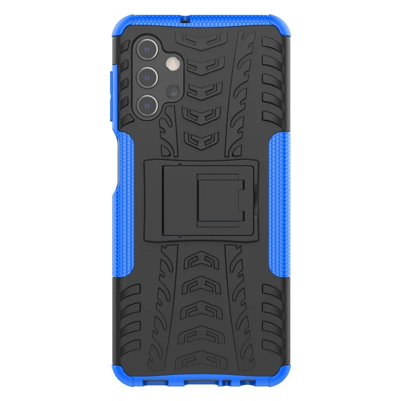 Foldable Kickstand for Samsung Galaxy A32 5G/M32 5G Cool Tyre PC + TPU Hybrid Shell Case - Blue