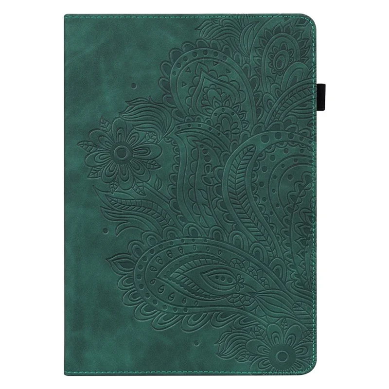 Imprinted Peacock Flower Pattern Leather Tablet Protective Shell with Strap for Samsung Galaxy Tab A 10.1 (2016) SM-T580/T585/T580/T585N - Green