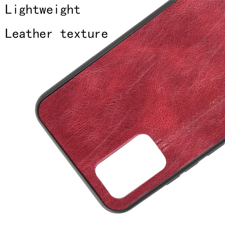 PU Leder Beschichtete Hybrid -mobiltelefonhülle Stitching Design Für Samsung Galaxy A02s (164.2x75.9x9.1mm) - Rot