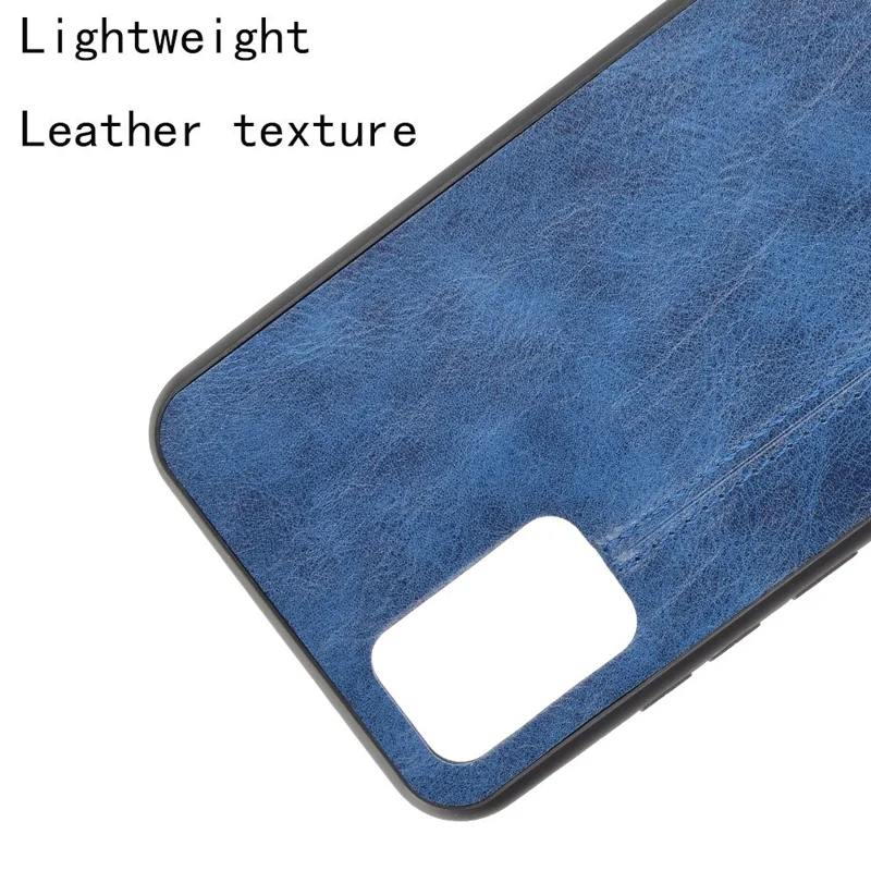 PU Leather Coated Hybrid Mobile Phone Case Stitching Design for Samsung Galaxy A02s (164.2mm) - Blue