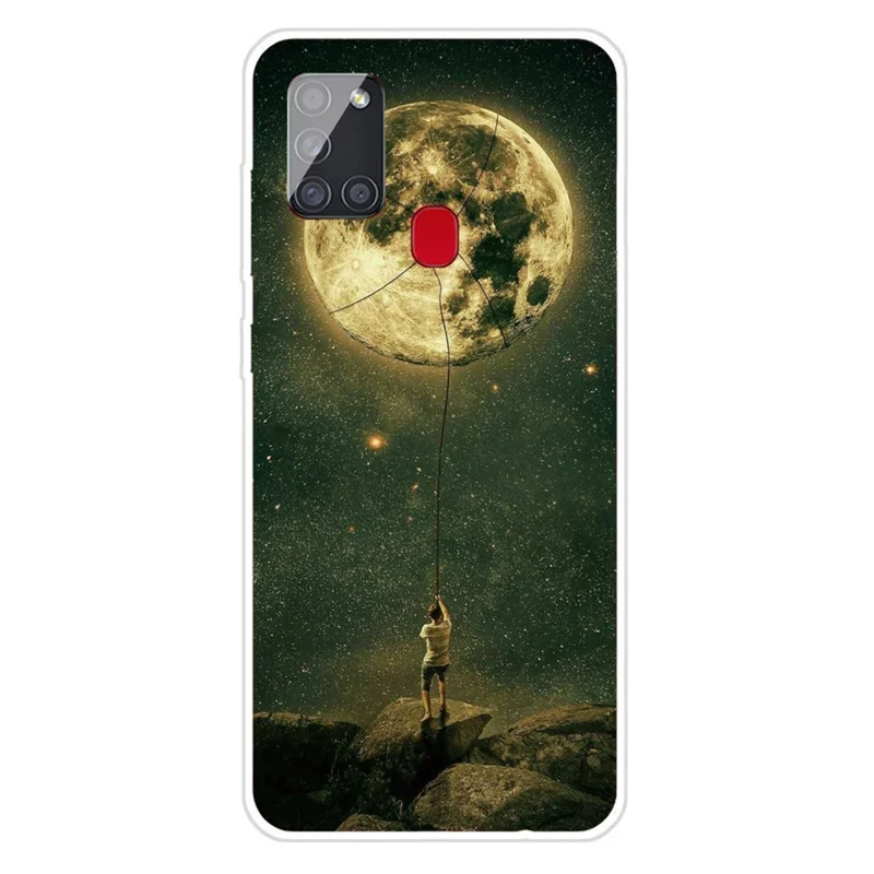 For Samsung Galaxy A21s Pattern Printing Flexible TPU Phone Case - Moon