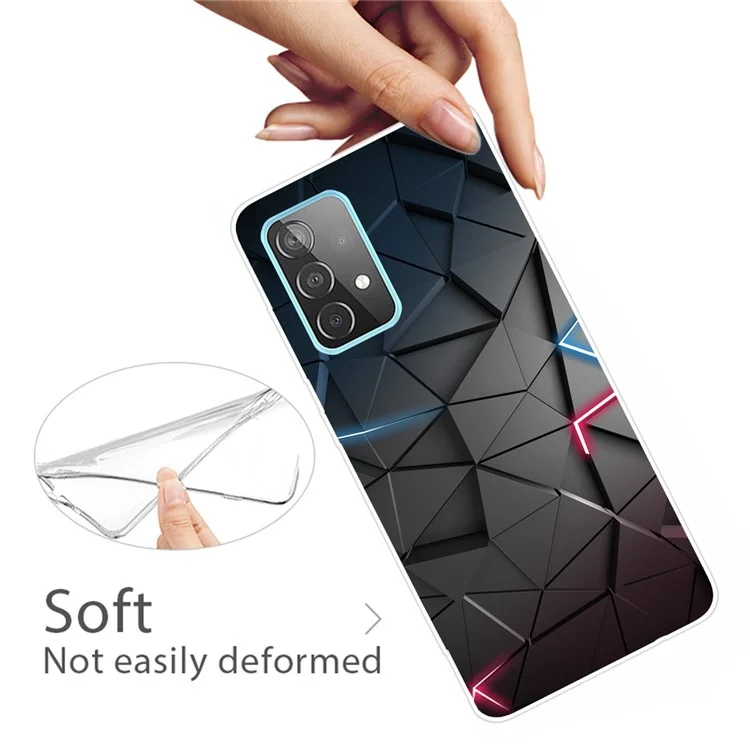 Pattern Printing Flexible TPU Cover Case for Samsung Galaxy A52 4G/5G / A52s 5G - Black/Triangle