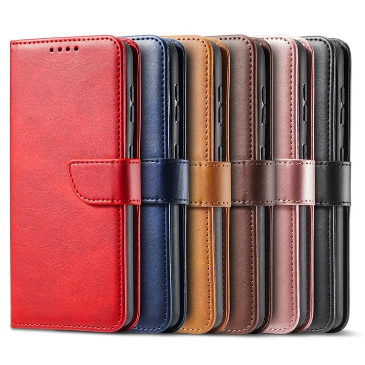 Classic Style Magnetic Clasp TPU + PU Leather Phone Cover Case for Samsung Galaxy S21 4G/5G - Black