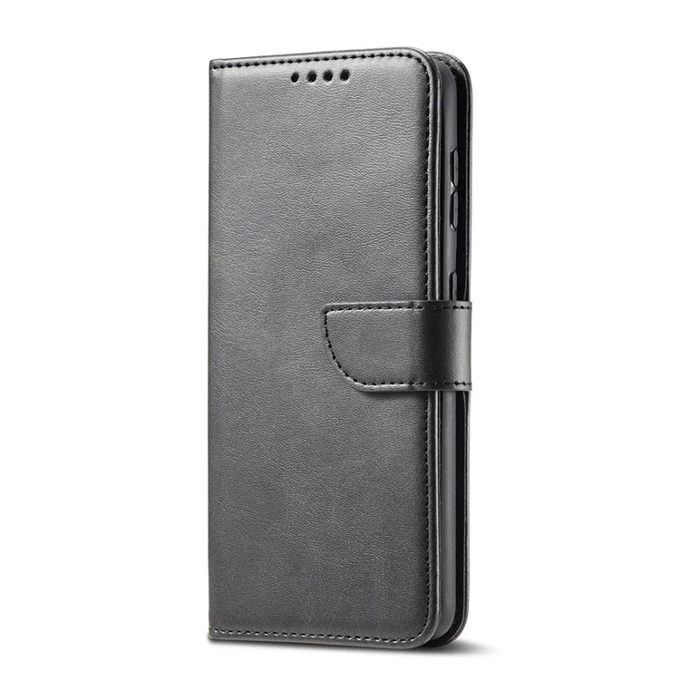 Classic Style Magnetic Clasp TPU + PU Leather Phone Cover Case for Samsung Galaxy S21 4G/5G - Black