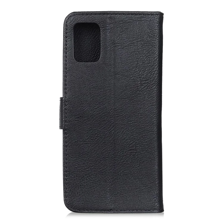 KHAZNEH Retro Style Leather Protector Case Cover for Samsung Galaxy A52 4G / 5G / A52s 5G Wallet Stand Case - Black