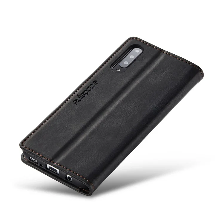 Autspace A01 -serie RFID -blockierung Von Retro Matt Leder Hülle Wallet Für Samsung Galaxy A70 - Schwarz