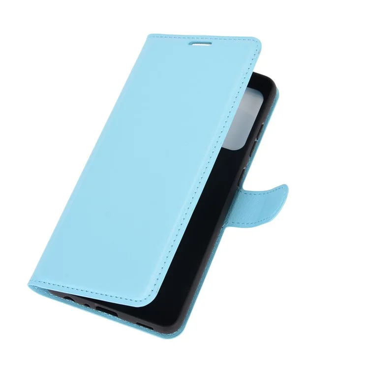 Litchi Texture Leather Wallet Stand Design Phone Cover for Samsung Galaxy A52 4G/5G / A52s 5G - Bleu