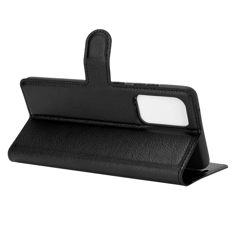 Litchi Texture Leather Wallet Stand Design Phone Cover for Samsung Galaxy A52 4G / 5G / A52s 5G - Black