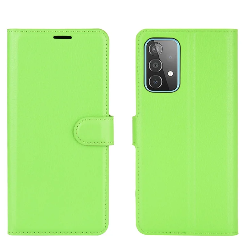 Litchi Texture Leather Wallet Stand Design Phone Cover for Samsung Galaxy A52 4G / 5G / A52s 5G - Green
