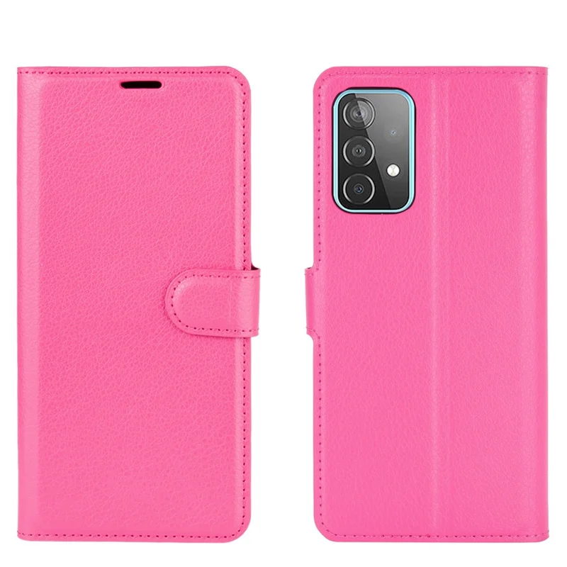 Litchi Texture Leather Wallet Stand Design Phone Cover for Samsung Galaxy A52 4G / 5G / A52s 5G - Rose