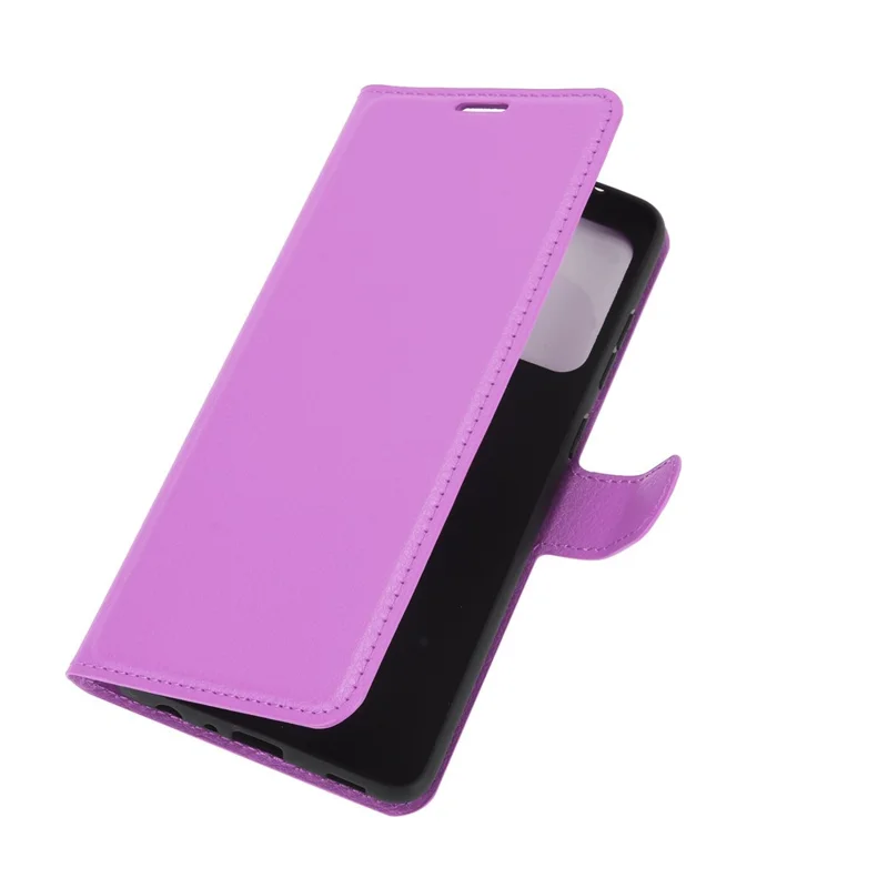 Litchi Texture Leather Wallet Stand Design Phone Cover for Samsung Galaxy A52 4G / 5G / A52s 5G - Purple