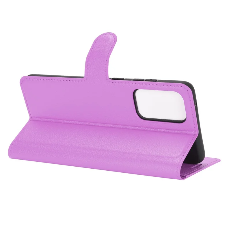 Litchi Texture Leather Wallet Stand Design Phone Cover for Samsung Galaxy A52 4G / 5G / A52s 5G - Purple