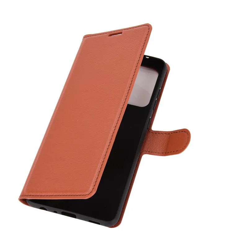 Litchi Texture Leather Wallet Stand Design Phone Cover for Samsung Galaxy A52 4G / 5G / A52s 5G - Brown