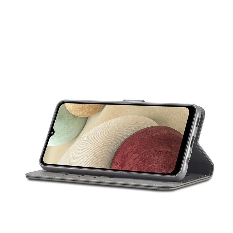 Futera ochronna z skóry LC.IMEEKE z funkcją portfela i podstawki do Samsung Galaxy A12, projekt z oddzielnymi przegródkami - Kolor kawy