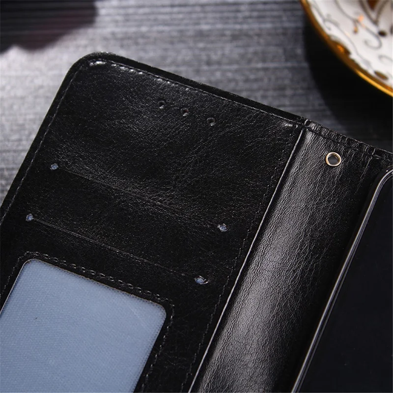 Wallet Textured Leather Stand Phone Shell for Samsung Galaxy AA52 4G/5G / A52s 5G - Black