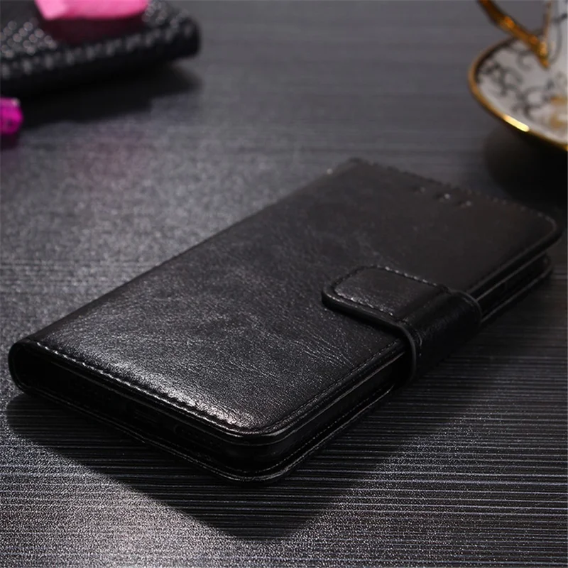 Wallet Textured Leather Stand Phone Shell for Samsung Galaxy AA52 4G/5G / A52s 5G - Black