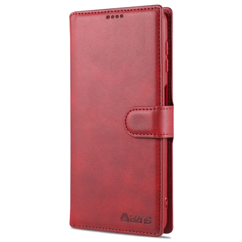 AZNS Dual-sided Magnetic Clasp Wallet Leather Stand Case for Samsung Galaxy A32 5G - Red