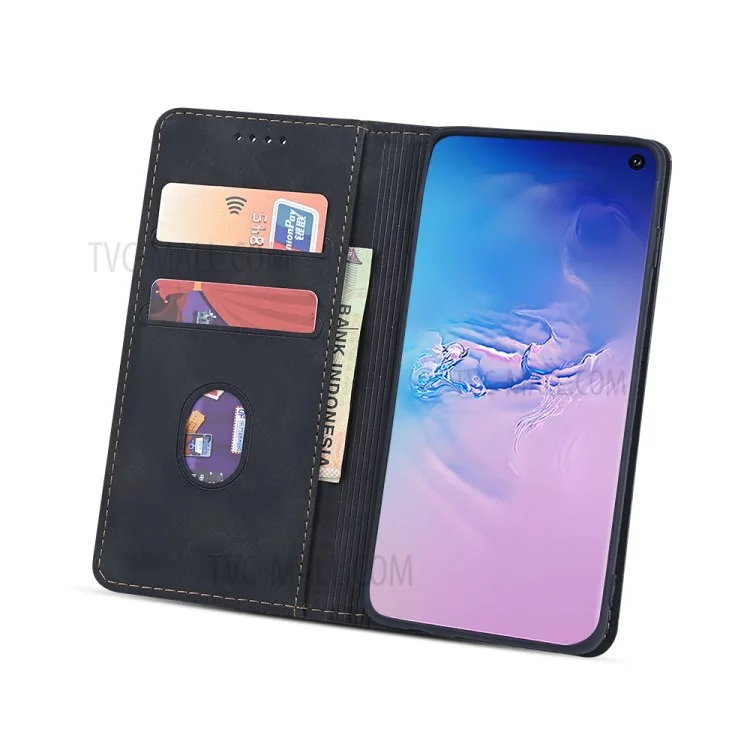 Wallet Stand Design Auto-absorbed Leather Cover for Samsung Galaxy S20 FE/S20 Fan Edition/S20 FE 5G/S20 Fan Edition 5G/S20 Lite - Black