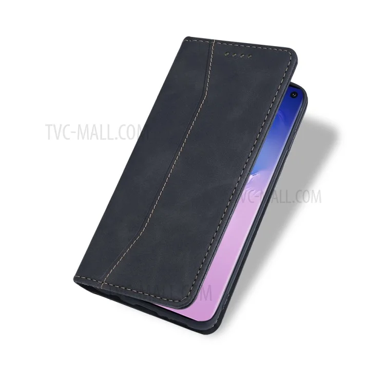 Wallet Stand Design Auto-absorbed Leather Cover for Samsung Galaxy S20 FE/S20 Fan Edition/S20 FE 5G/S20 Fan Edition 5G/S20 Lite - Black