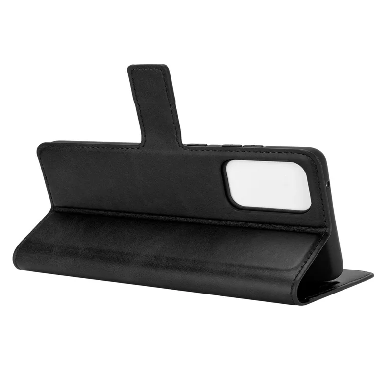 For Samsung Galaxy A52 4G/5G / A52s 5G Leather Mobile Phone Cover Case with Wallet Stand Design - Black