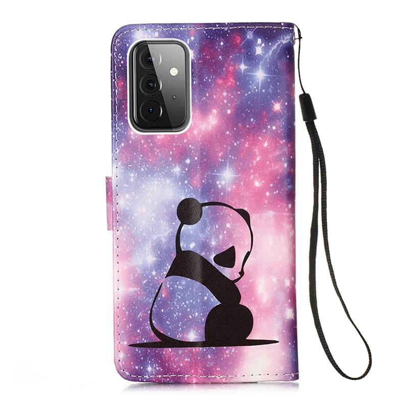 Pattern Printing Leather Wallet Stand Cover Case for Samsung Galaxy A52 4G/5G / A52s 5G - Panda