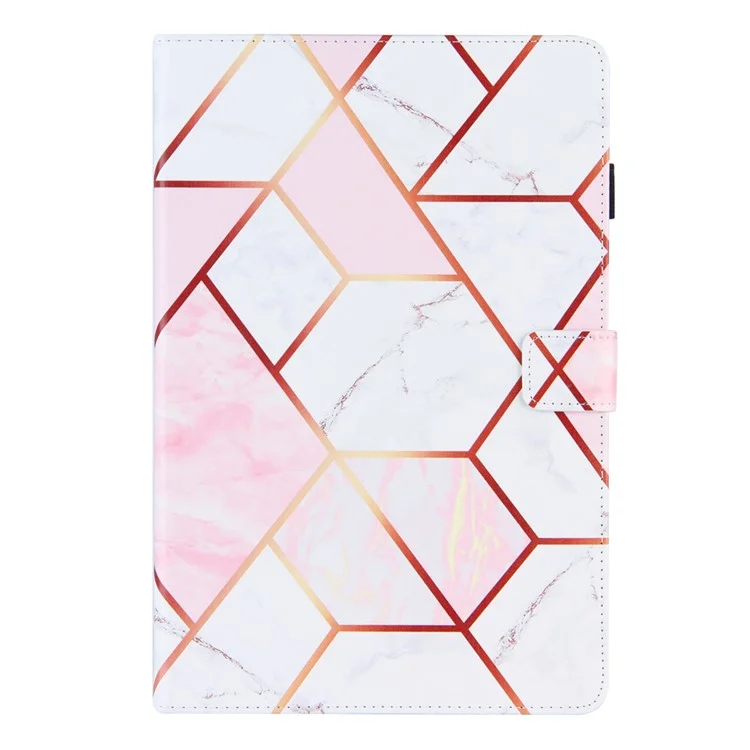 Étui à tablette à motif de découpe de marbre avec porte-cartes pour Samsung Galaxy Tab A7 10.4 (2020) / (2022) T500 / T505 - Rose / Blanc