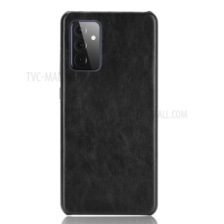 Litchi Texture PU Кожаная Кожаная пк Мобильный Корпус Для Samsung Galaxy A72 5G / A72 4G - Черный