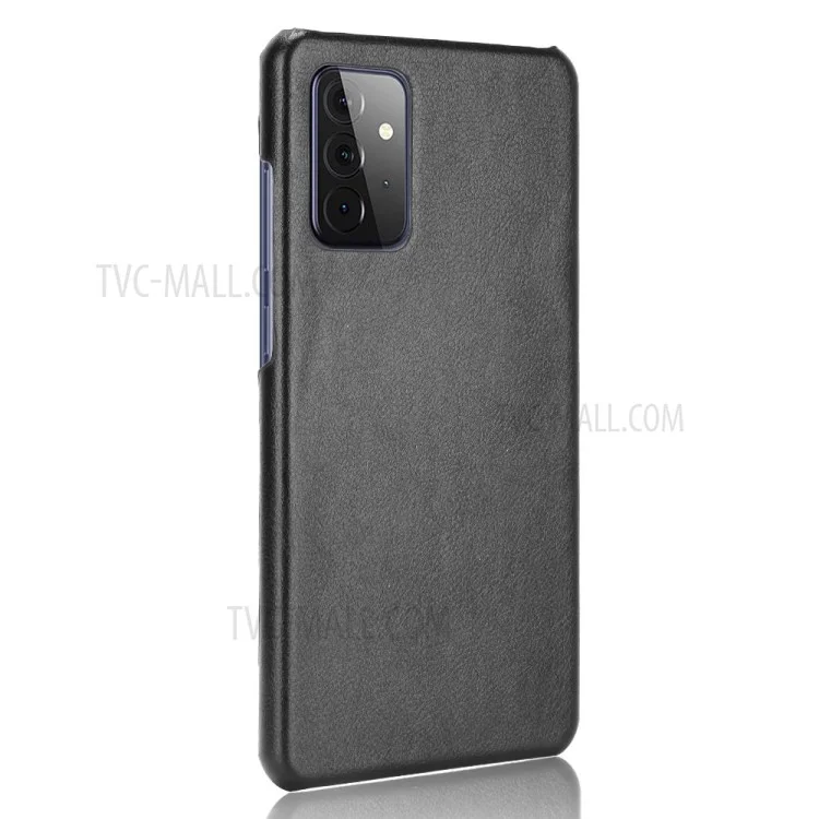 Litchi Texture PU Кожаная Кожаная пк Мобильный Корпус Для Samsung Galaxy A72 5G / A72 4G - Черный