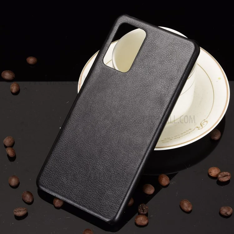 Litchi Texture PU Кожаная Кожаная пк Мобильный Корпус Для Samsung Galaxy A72 5G / A72 4G - Черный
