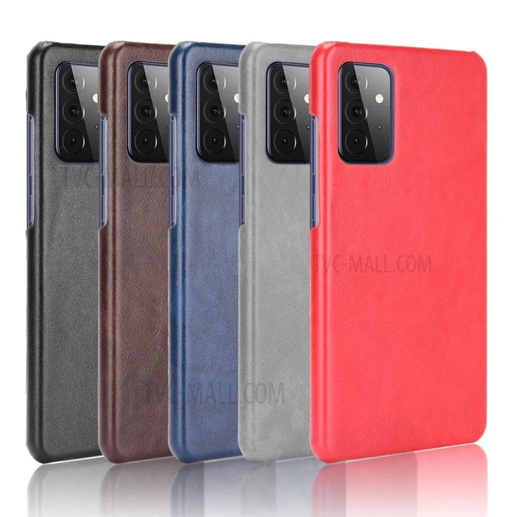 Litchi Texture PU Кожаная Кожаная пк Мобильный Корпус Для Samsung Galaxy A72 5G / A72 4G - Черный