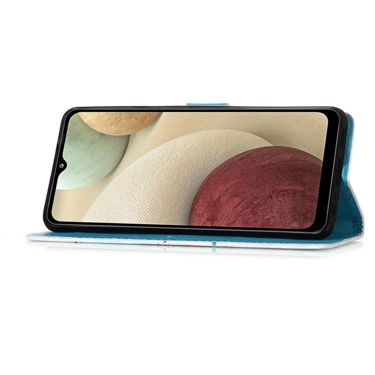 Modèle de Conception de Longe Impression de Conception en Cuir Boîtier de Téléphone Avec Portefeuille et Debout Pour Samsung Galaxy A12 / M12 - Attrapeur de Rêves