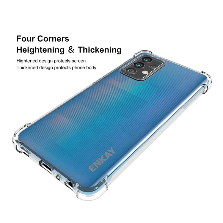 Custodia TPU Trasparente a Shock di Enkay Per Samsung Galaxy A52 4G/5G / Copertura Protettiva A52s 5G Anti-slip