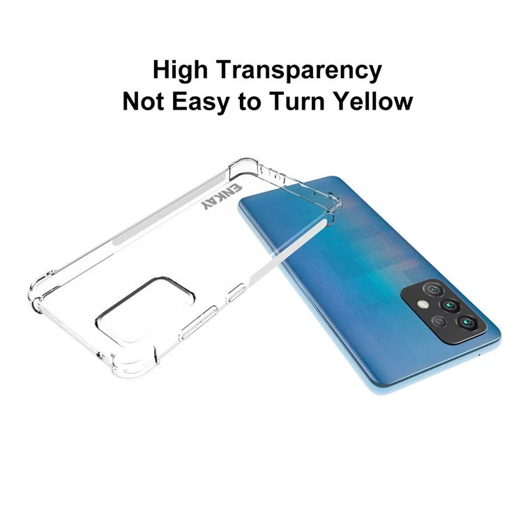 Caso TPU Transparente à Prova de Choque Enkay Para Samsung Galaxy A52 4G/5G / A52s 5G Anti-slip Protetive Cober