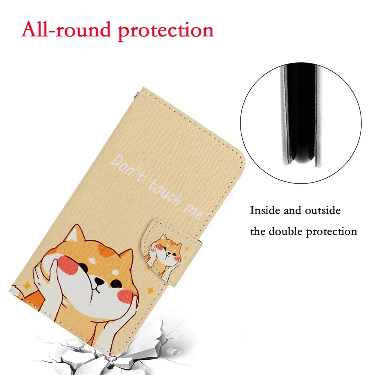 TPU + PU Leather Wallet Stand Phone Case with Lanyard for Samsung Galaxy A52 4G/5G / A52s 5G - Cute Cat