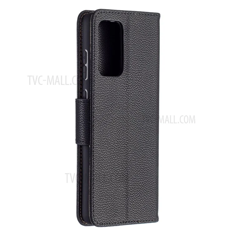 Litchi Surface with Wallet Leather Stand Case for Samsung Galaxy A72 5G / A72 4G - Black