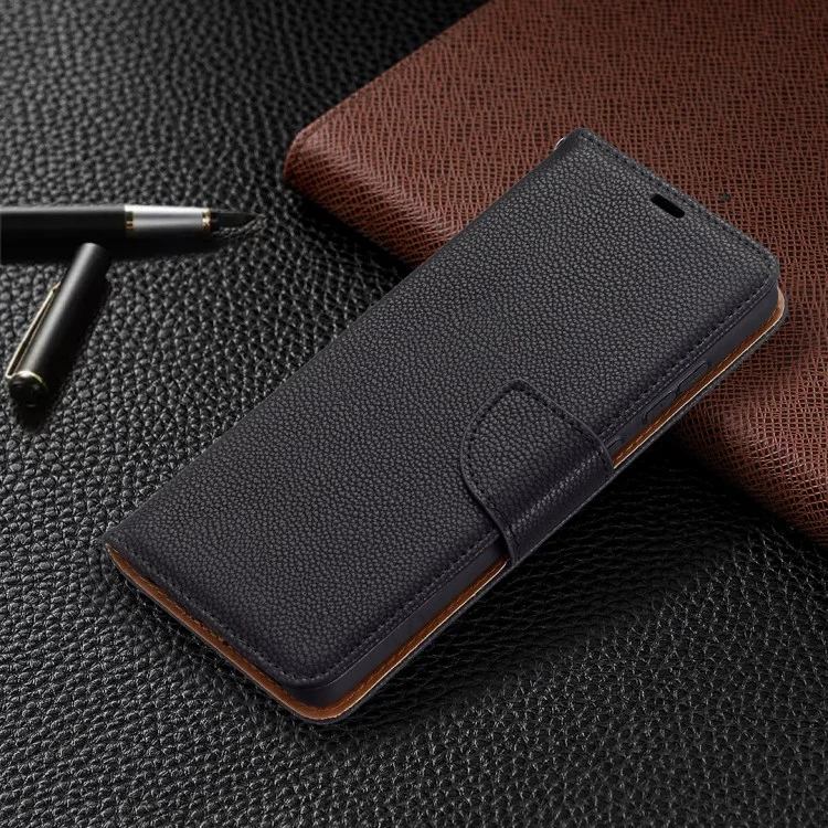 Litchi Surface with Wallet Leather Stand Case for Samsung Galaxy A72 5G / A72 4G - Black