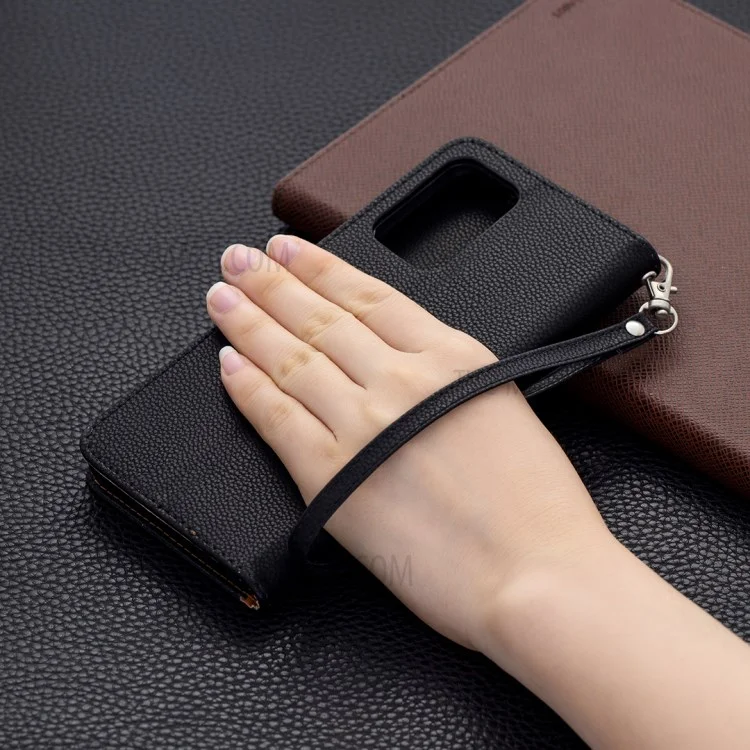 Surface Litière Avec Casse de Support en Cuir de Portefeuille Pour Samsung Galaxy A72 5G / A72 4G - le Noir